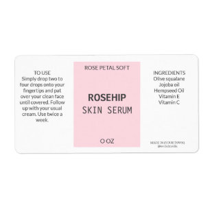 Étiquettes de produits de rosehip rose moderne