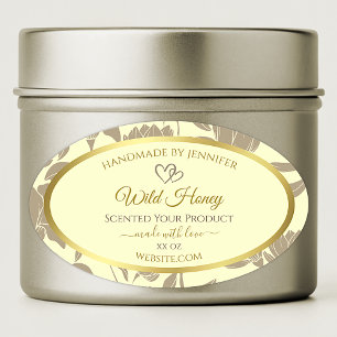 Étiquettes de produits floraux de crème et d'or av