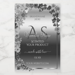 Étiquettes de produits floraux en argent moderne a