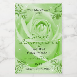 Étiquettes de produits floraux Rose vert avec Feui