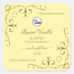 Étiquettes de produits Gold Ornate Corners avec lo