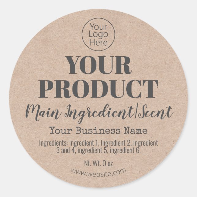 Étiquettes de produits Kraft (Devant)