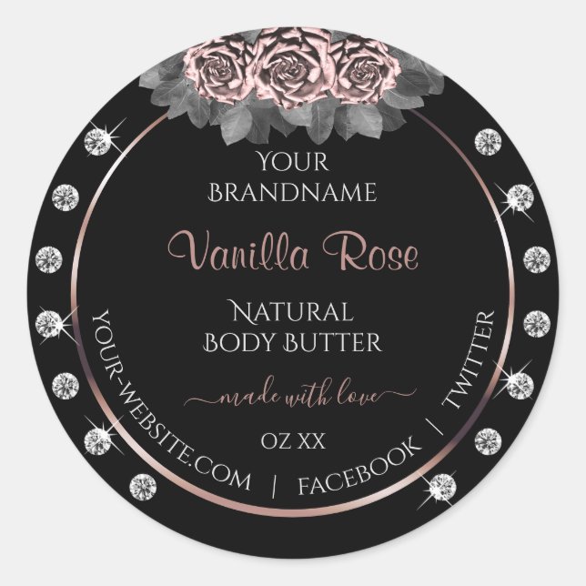 Étiquettes de produits  Rose Gold Frame (Devant)