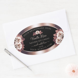 Étiquettes de produits Roses de luxe en or noir  F