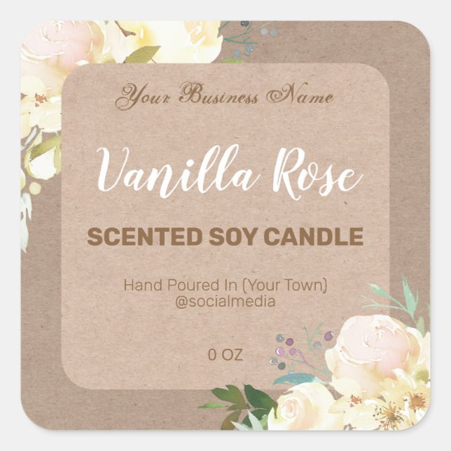 Étiquettes de produits Rustique White Rose (Devant)