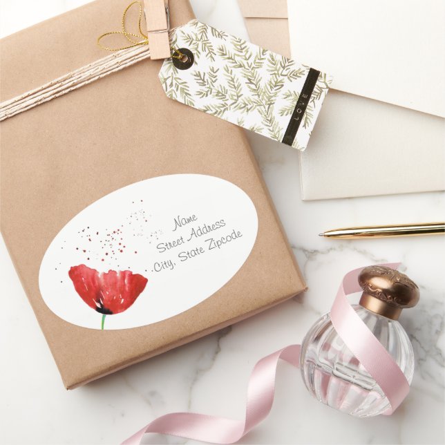 Étiquettes de Red Poppy (Cadeaux)