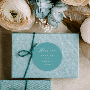 Étiquettes de remerciement de mariage calligraphié