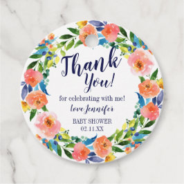 Étiquettes de remerciement pour Baby Shower Fleur 