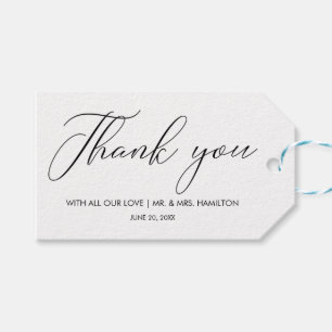 Étiquettes de remerciement pour mariage avec calli