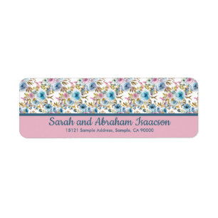 Étiquettes de renvoi d'adresse florales Fleurs ros