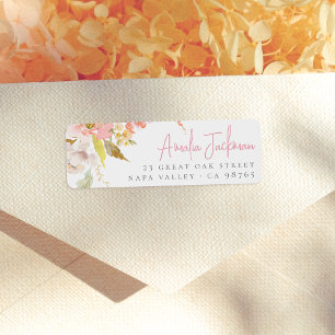Étiquettes de retour d'adresse Fleurs Élégantes Aq