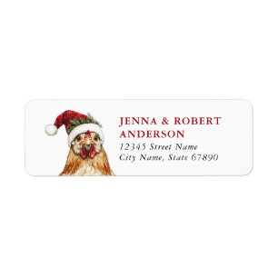 Étiquettes de retour de poulets de Noël