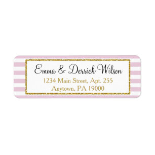 Étiquettes de retour d'or rose Élégante douche