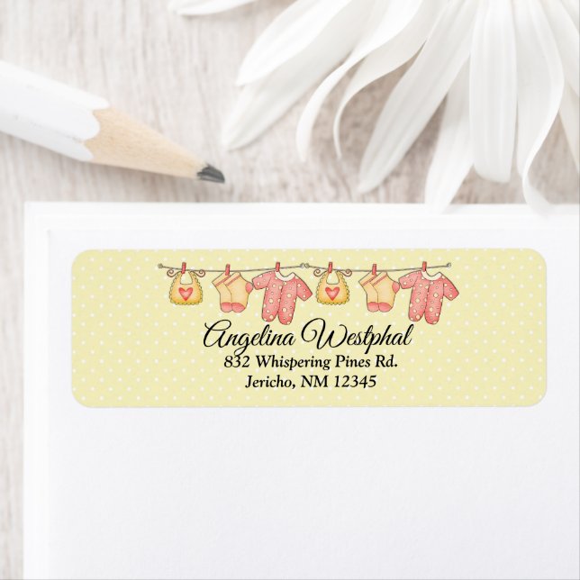 Étiquettes de retour du Baby shower sucre et épice (En situation)