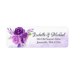 Étiquettes de retour Floral Rose ultra violet