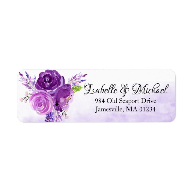 Étiquettes de retour Floral Rose ultra violet (Devant)