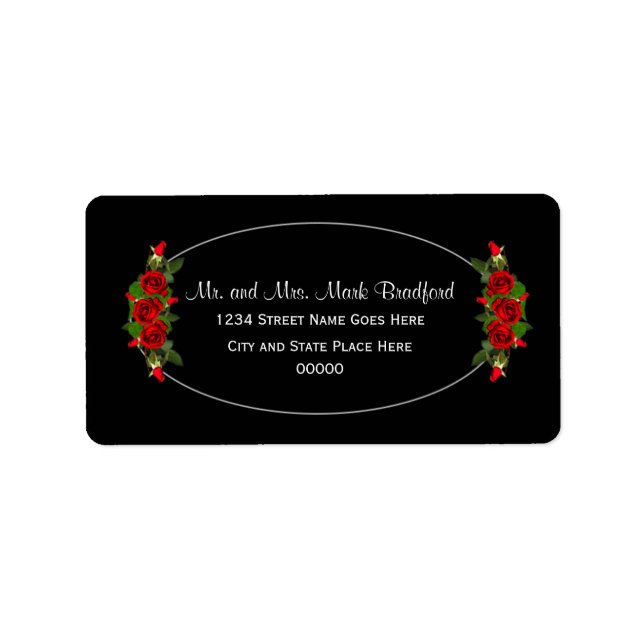 Étiquettes de retour, large, Rose rouge collection (Devant)