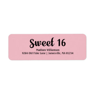 Étiquettes de retour Sweet sixteen rose