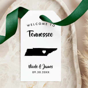 Étiquettes de sac de bienvenue de mariage au Tenne