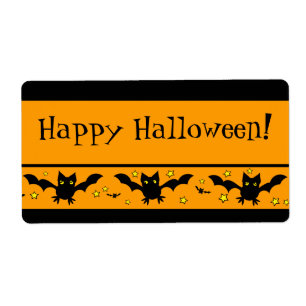 Étiquettes de sacs de traitement Halloween personn