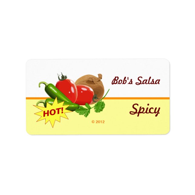 Étiquettes de salsa personnalisés (Devant)