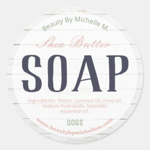 Étiquettes de savon en bois blanc au beurre de kar