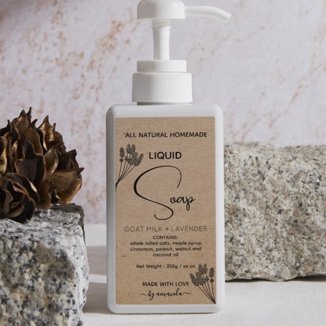 Étiquettes de savon liquide maison verticale (Créateur téléchargé)