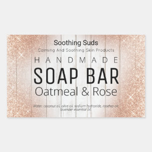 Étiquettes De Savon rose En Or Et En Bois Blanc Fa