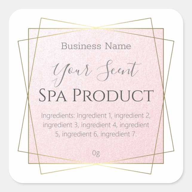 Étiquettes de savon rose Shimmer Bain Soak Scruter (Devant)