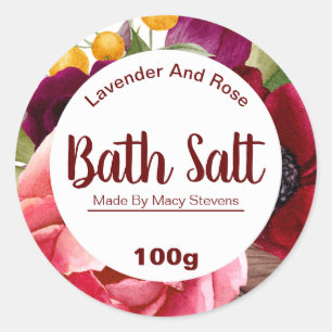 Étiquettes de sel de bain blanc et floral