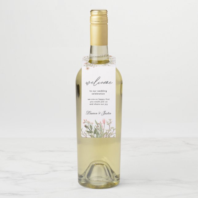 Étiquettes de suspension de bouteille florale de l (Sur bouteille)