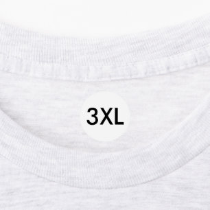 Étiquettes de taille 3XL pour vêtements et habille