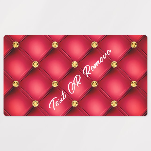 Étiquettes de texte personnalisé en or rouge (Design 1)