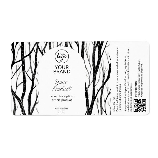 Étiquettes de thé à base de plantes médicinales (Devant)