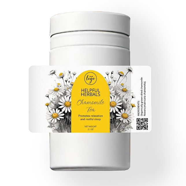 Étiquettes de thé Chamomile modifiable (Créateur téléchargé)