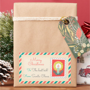 Étiquettes de timbres d'étape de Noël rétro - Boug