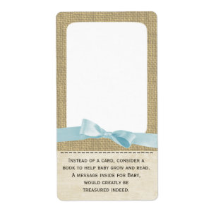 Étiquettes de toile de jute et de livre de bleus