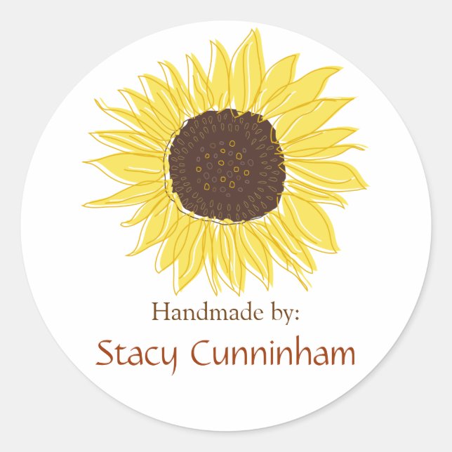 Étiquettes de tournesol pour articles artisanaux (Devant)