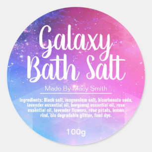 Étiquettes de trempage de sel de bain Galaxy