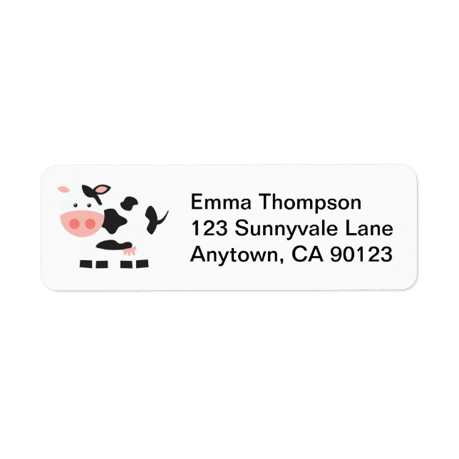 Étiquettes de vache noire et blanche (Devant)