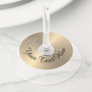 Étiquettes de verre à vin en papier avec nom perso