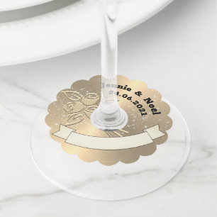 Étiquettes de verre à vin Mariage personnalisées G