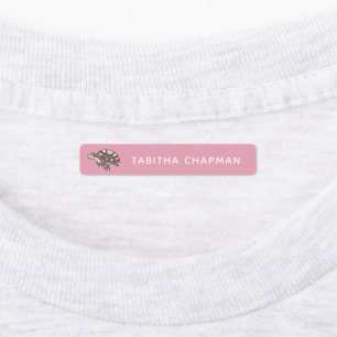 Étiquettes de vêtements de tortue de mer rose