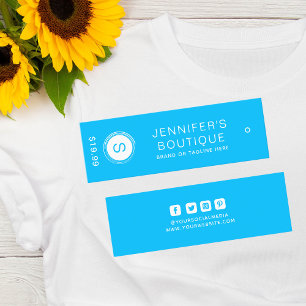 Étiquettes de vêtements Petite entreprise Bleu Bla