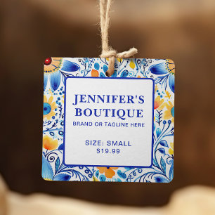 Étiquettes de vêtements Petite entreprise Bleu Jau