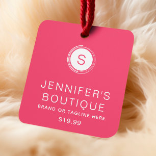 Étiquettes de vêtements Petite entreprise Fuchsia 