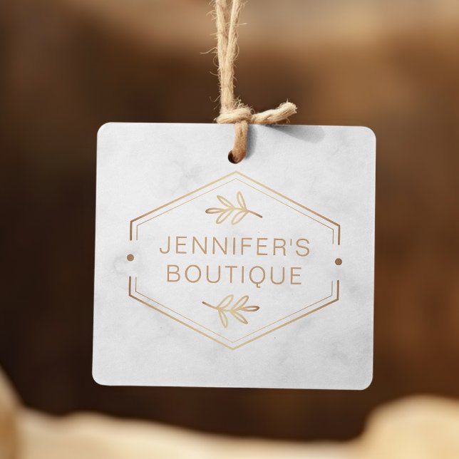 Étiquettes de vêtements Petite entreprise Marbre O (Créateur téléchargé)