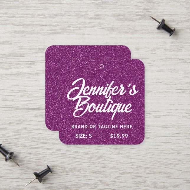 Étiquettes de vêtements Petite entreprise Paillett (Devant/Arrière en situation)