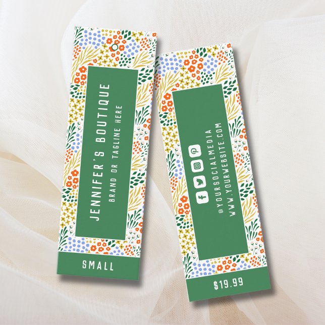 Étiquettes de vêtements Petite entreprise Prix flo (Créateur téléchargé)