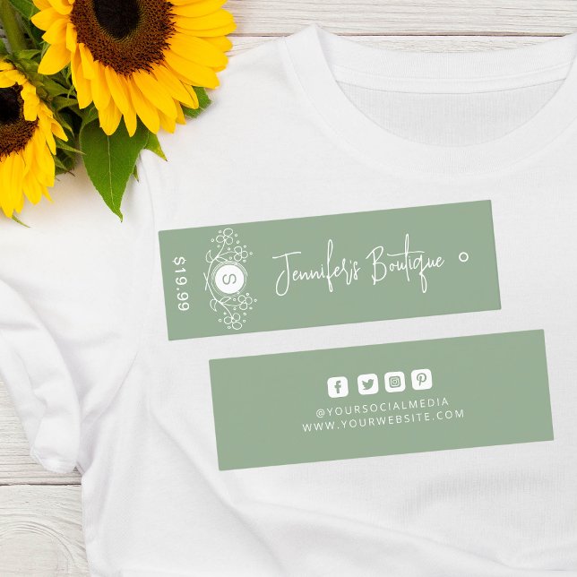 Étiquettes de vêtements Petite entreprise Prix ver (Créateur téléchargé)